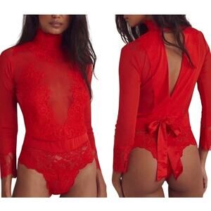 We Are HAH Take HAH Bow Bodysuit - Blood Orange - Reversible - Size XL - $178